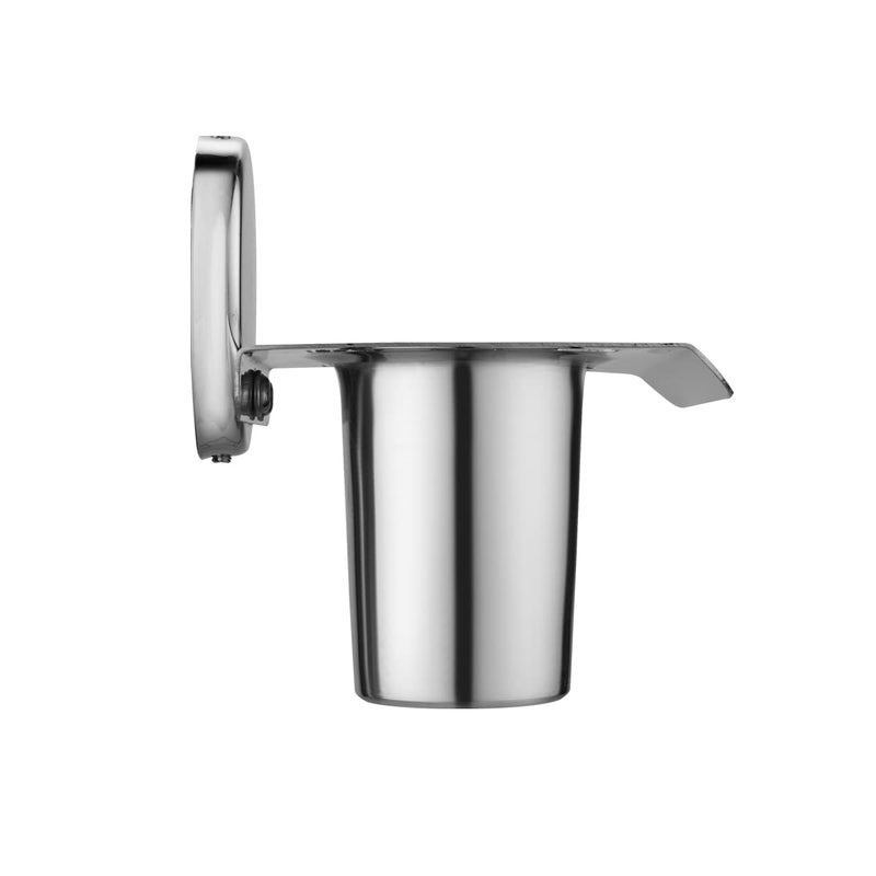 SPAZIO حامل فرشاة الأسنان من سبازيو من الفولاذ المقاوم للصدأ، مثبت على الحائط، شكل مربع، تشطيب كروم، لحوامل الأكواب في الحمام وغسل الأحواض - عبوة من 6 - Image 3