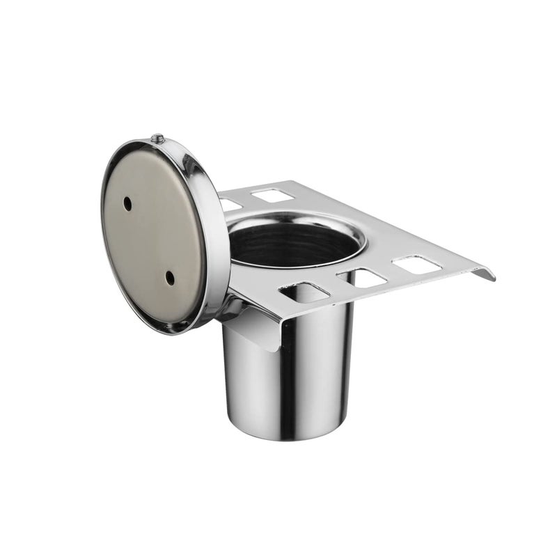 SPAZIO حامل فرشاة الأسنان من سبازيو من الفولاذ المقاوم للصدأ، مثبت على الحائط، شكل مربع، تشطيب كروم، لحوامل الأكواب في الحمام وغسل الأحواض - عبوة من 6 - Image 4