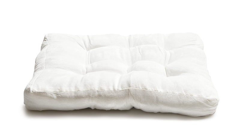 LANITI 24 Inch Extra Large Floor Cushions Tufted Floor Pillow for Adults Square Meditation Ultimate Comfort Oversized Pillows for Floor Cushion White