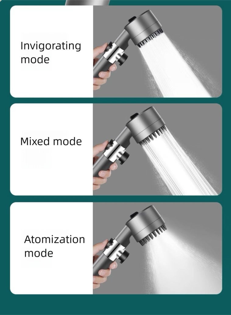 Booster handheld shower head, massage silicone shower head, switchable water outlet shower head, high pressure even at low water pressure, high flow shower head, filtered shower head with 3 extra cotton filters - Image 4