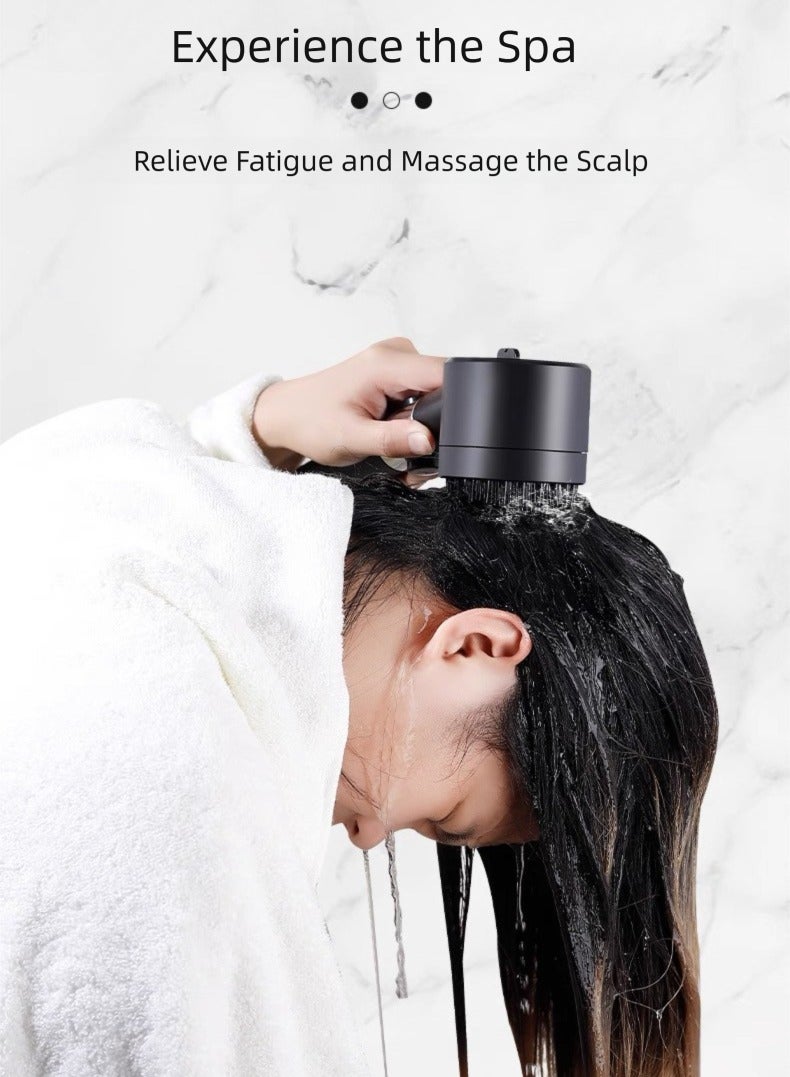 Booster handheld shower head, massage silicone shower head, switchable water outlet shower head, high pressure even at low water pressure, high flow shower head, filtered shower head with 3 extra cotton filters - Image 5