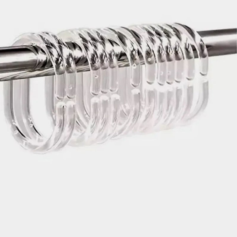 Clear Shower Curtain Rings 12 Pack 4x5x0.5 Cm Transparent Plastic - Easy Installation Without Removing Rod Durable Roller Rings for Standard Bathroom Setups