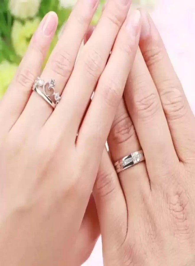 IGA COLLECTION Valentine Fashionable Stylish Trendy Look Latest Couple Crown with Cross Ring - Image 4