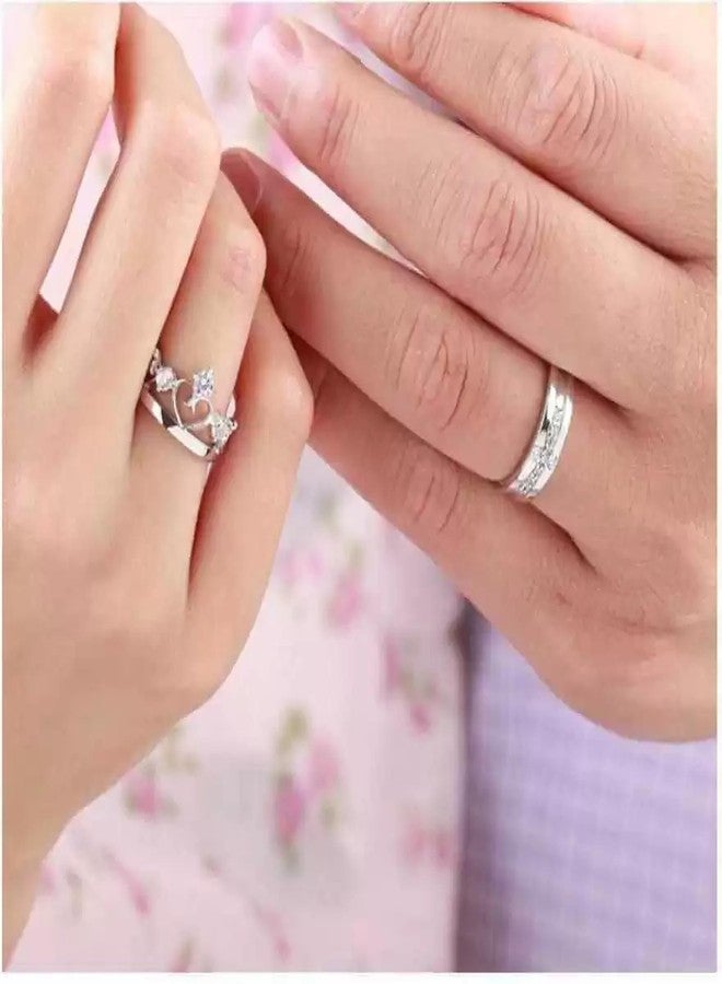 IGA COLLECTION Valentine Fashionable Stylish Trendy Look Latest Couple Crown with Cross Ring - Image 2