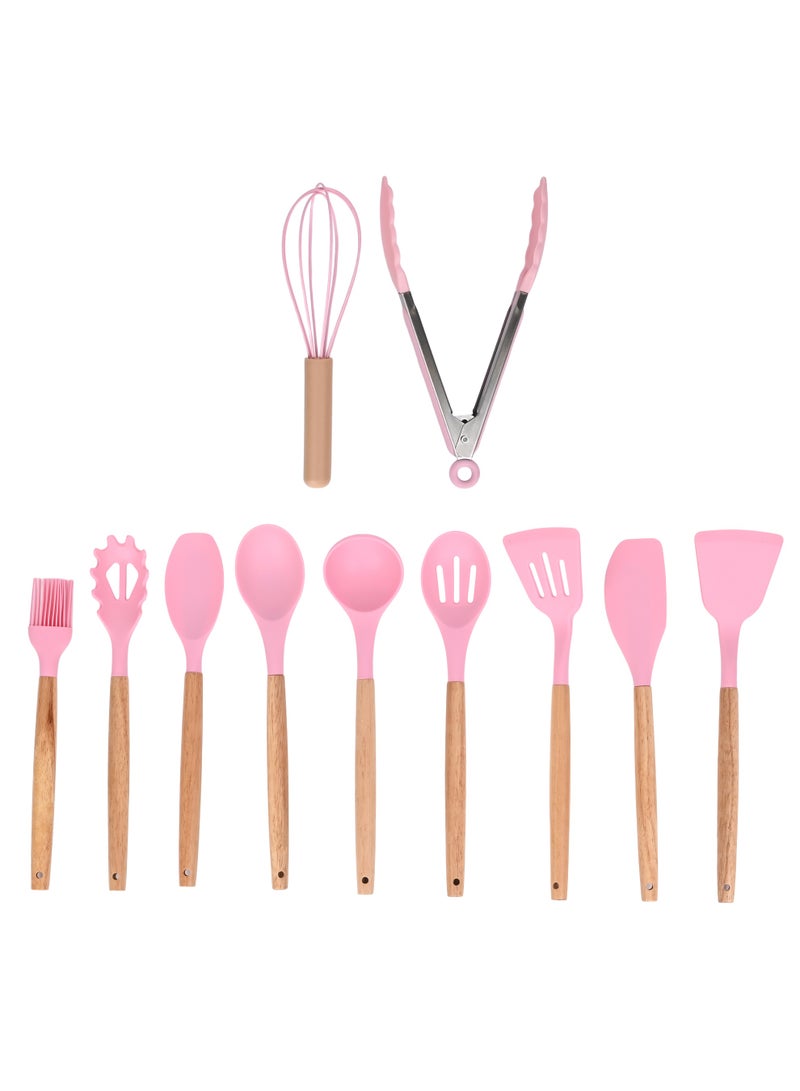 أولييرو مجموعة أدوات طهي برميلية 12 قطعة بمقبض خشبي 800 جرام - وردي - Image 4