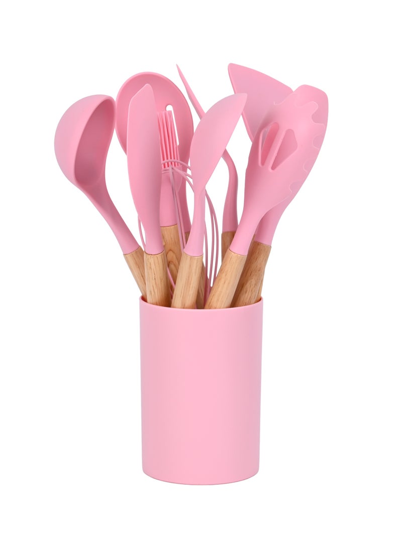 أولييرو مجموعة أدوات طهي برميلية 12 قطعة بمقبض خشبي 800 جرام - وردي - Image 3