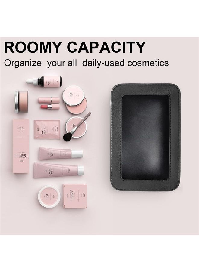 LETGO Clear Makeup Bags, TSA Approved Toiletry Bag with Zipper, Clear Makeup Organizer Fit Carry-on Travel Essentials,Clear Cosmetic Bags for Women Men (C-Black)  - Image 4