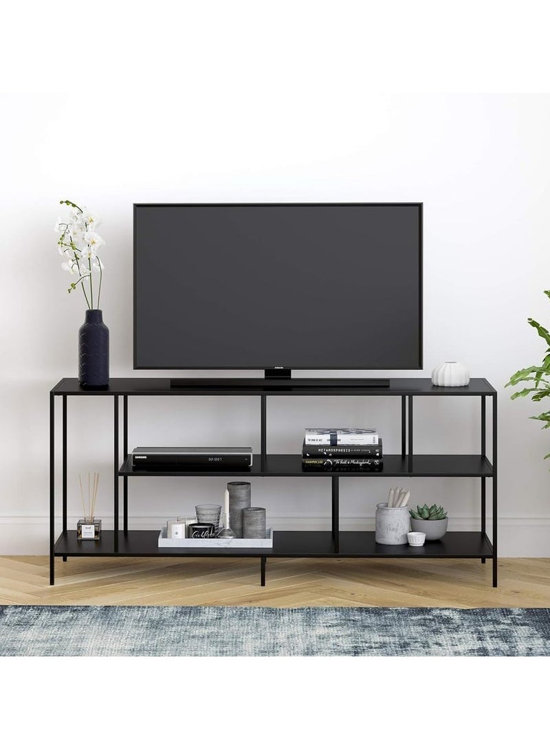 LINGWEI Floor TV Stand with Open Storage Shelve Metal TV Console Table Modern TV Stand And Coffee Table Modern TV Unit With Storage Stand Table For Living Room - Image 1