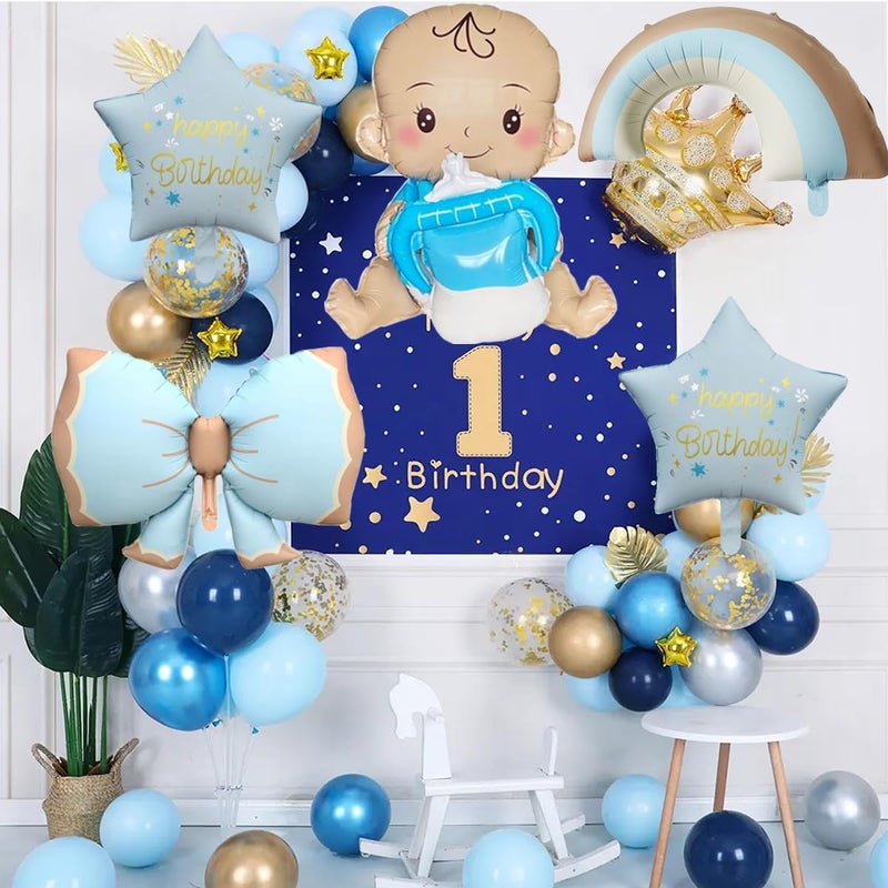 SAMOKA Baby Boy Balloons,5 PCS 19-37 Inch Baby Balloon,Baby Shower Balloons - Image 4