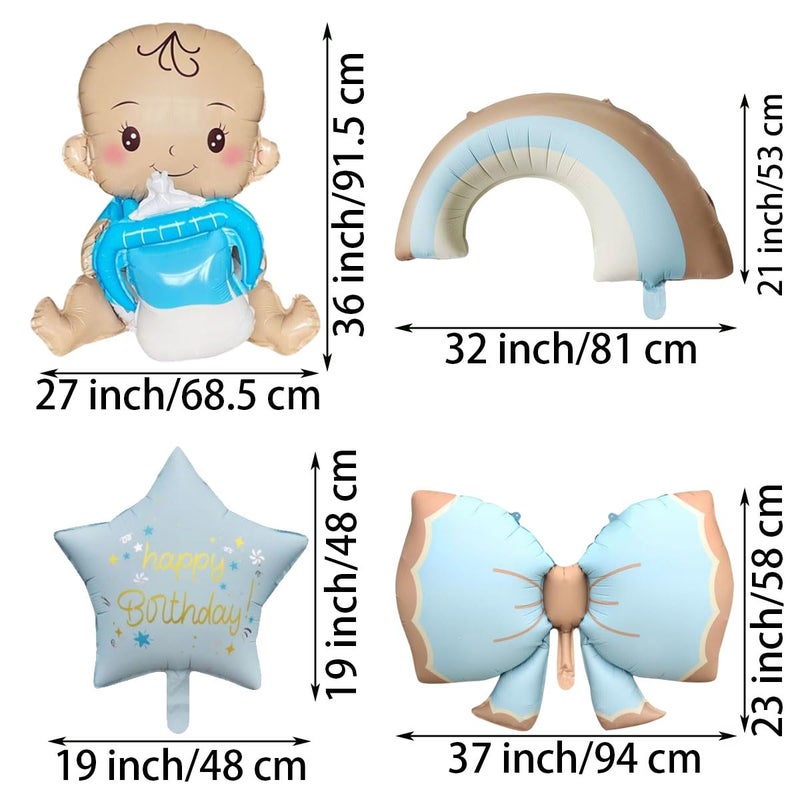 SAMOKA Baby Boy Balloons,5 PCS 19-37 Inch Baby Balloon,Baby Shower Balloons - Image 2