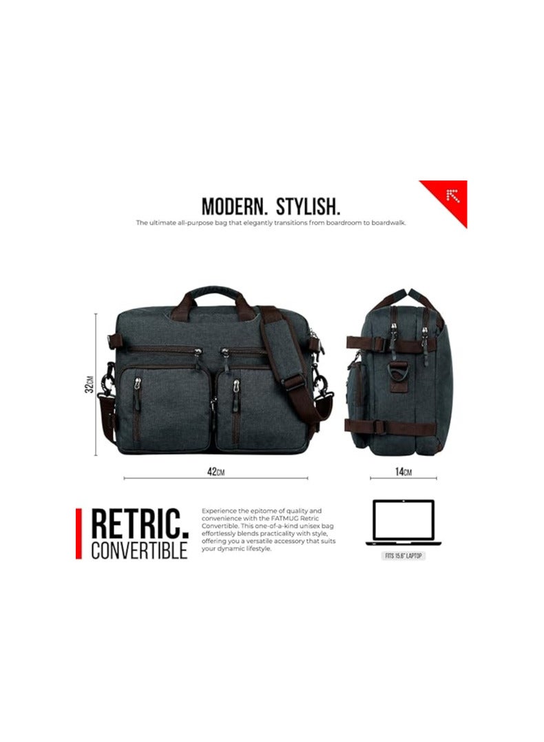 Generic FATMUG Laptop Bag For Men - Convertible Backpack For Office And Travel (Multi Colour Oxford Fabric)  - Image 2