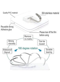 erorex Adhesive Hooks Heavy Duty Wall Hooks 20Pack 8Kg Max Self Adhesive Hook  - Image 2