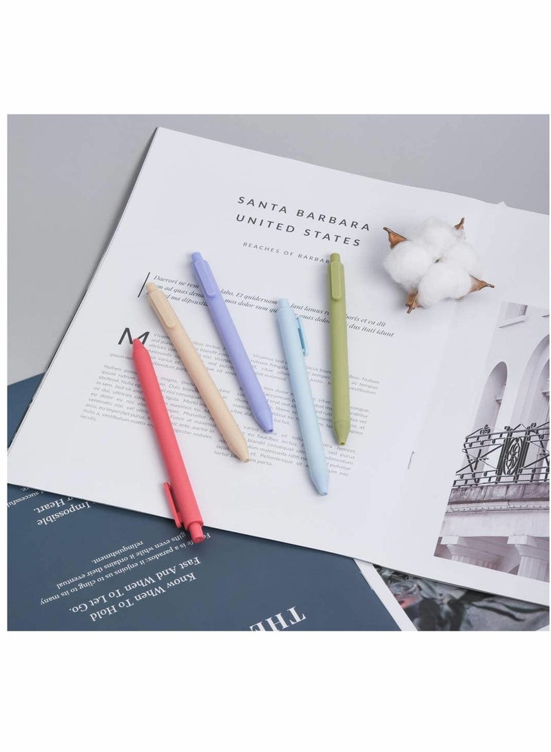 KASTWAVE 0.5 Gel Pen Multi Color Pen Cute Kawaii Boxed Pen Soft Touch Retractable Gel Ink Pens Fine Point Elegance Colors 5 Pack Colored Ink Smooth Writing Pen for School Office Home Take Notes  - Image 2