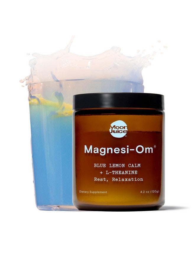 Moon Juice - Magnesi-Om, Blue Lemon - Jar (30 Servings) - Support Brain Health & Rest - Magnesium Powder - L-Theanine - Regularity - Glass Bottle - 100% Traceable - Vegan & Non GMO - 4.2oz - Image 1