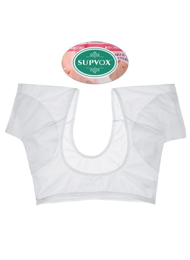 SUPVOX Underarm Sweat Pads Sweat Guard Underwear Vest Short Sleeve Dress Shields Sweat Shields Armpit Pads for Women Girls Ladies White 