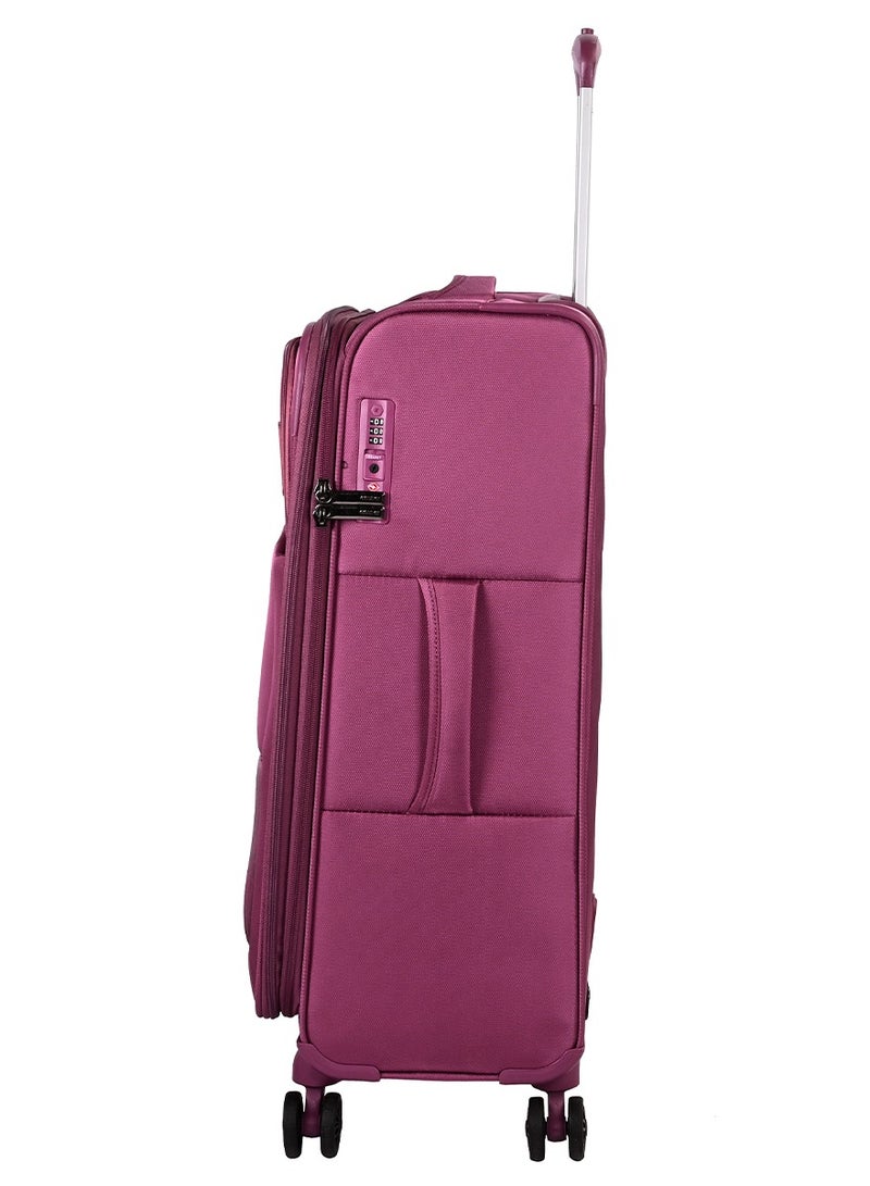 AMERICAN TOURISTER Majoris + Suitcase, Check-In Size 70 cm / 26 inch, 4 Spinner Wheels, Soft Top, 100% Polyester, Wineberry|Corner Guards|Multi Front Pocket|TSA Combination Lock|Expandable|Retractable Aluminum Handle - 3 Years International Warranty - Image 2