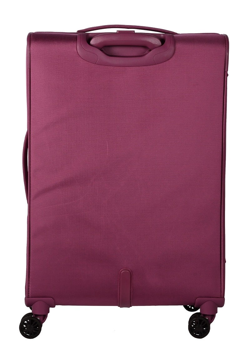 AMERICAN TOURISTER Majoris + Suitcase, Check-In Size 70 cm / 26 inch, 4 Spinner Wheels, Soft Top, 100% Polyester, Wineberry|Corner Guards|Multi Front Pocket|TSA Combination Lock|Expandable|Retractable Aluminum Handle - 3 Years International Warranty - Image 3