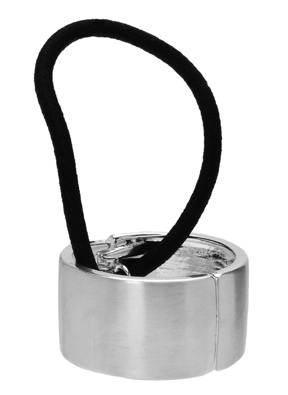 L. Erickson L Erickson Brushed Metal Cuff Ponytail Holder  Brushed Silver 