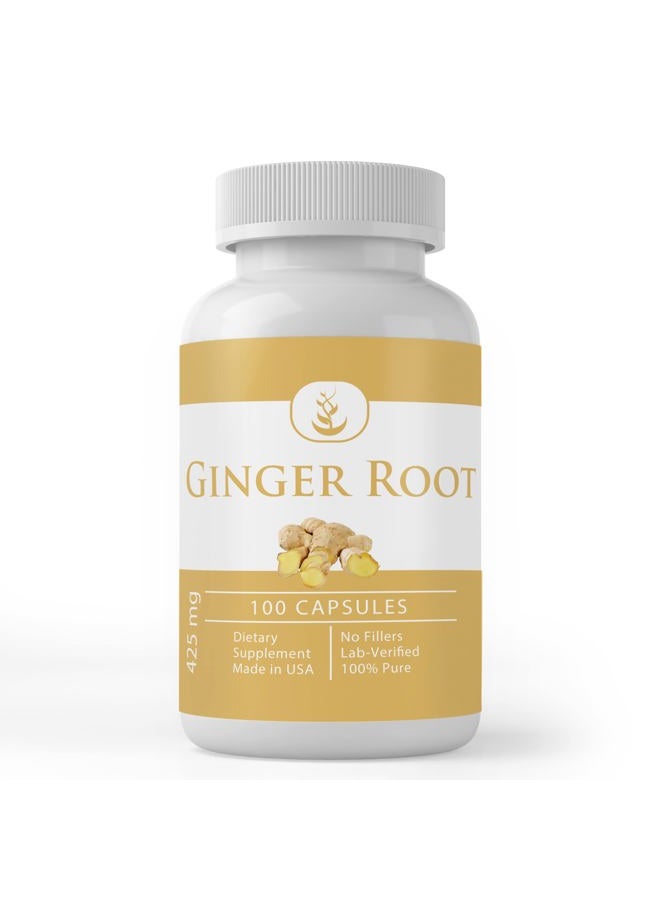 Pure Organic Ingredients Pure Original Ingredients Ginger Root (100 Capsules) Natural Herbal Supplement, No Additives or Fillers - Image 1