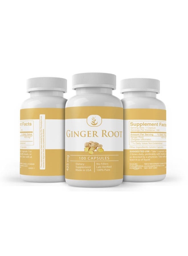 Pure Organic Ingredients Pure Original Ingredients Ginger Root (100 Capsules) Natural Herbal Supplement, No Additives or Fillers - Image 4