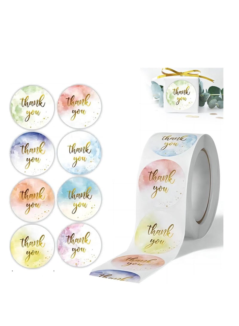Excefore 4 Rolls 2000 Pieces Thank You Stickers, 2.5cm/1inch Self Adhesive Gift Label Stickers, Suitable for Baking Packaging, Business Letters, Envelope Seals, Decorative Presents - Image 3