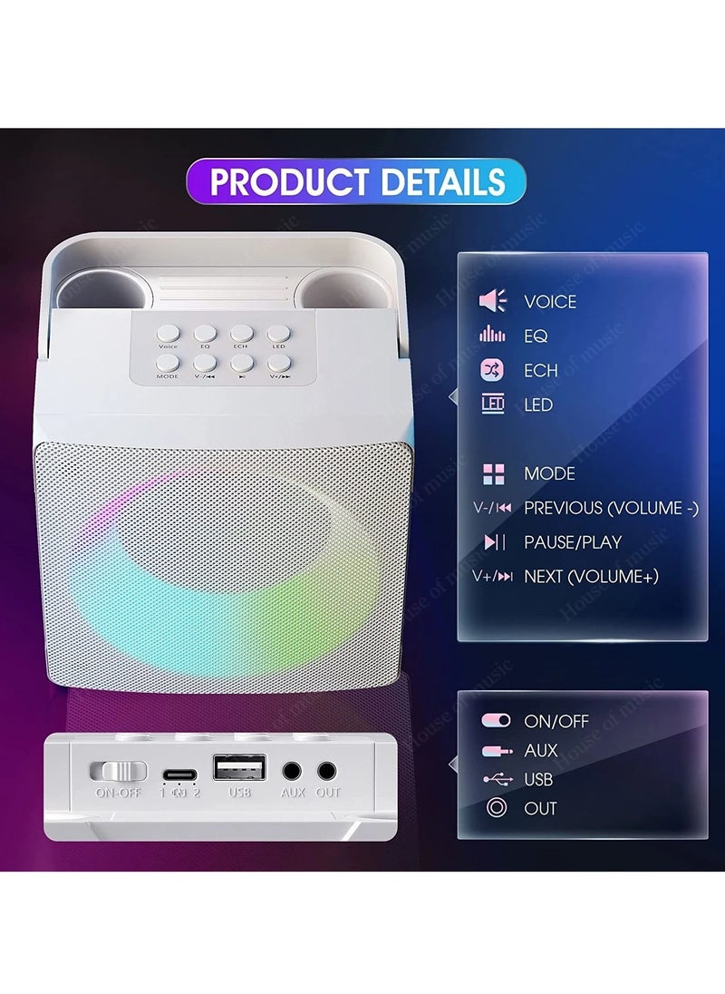 SDRD SD-508 New Mini Karaoke RGB Speaker with Dual Microphone  - Image 4