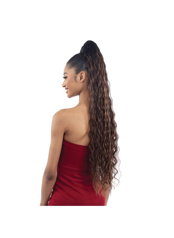FREE TRESS Ree Tress Milky Way Organique Pony Pro Easy Wrap Around Ponytail Crimped 36'' (1B) 9.2 Ounces 1.0 Count  - Image 3