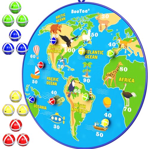 Bootaa 29 Large Dart Board for Kids BooTaa Kids Dart Board with 12 Sticky Balls Boys Toys IndoorSport Outdoor Fun Party Play Game Toys Birthday Gifts for 3 4 5 6 7 8 9 10 11 12 Year Old Boys Girls - Image 1