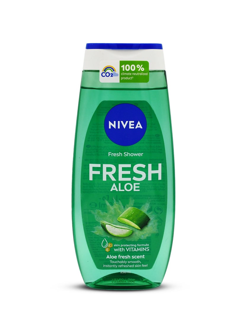 Nivea NIVEA Shower Gel Body Wash, Fresh Aloe Natural Aloe Vera Fresh Scent, 250ml  - Image 3