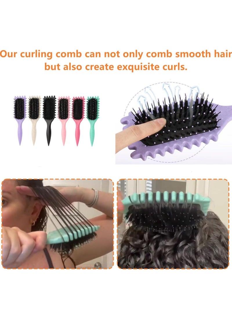 Curl Defining Brush, Curl Brush, Bounce Hair Brush Styling Brush for Detangling, Shaping and Defining Curls for Women Girl's Curls to Reduce Pulling and Curl Separation (Pink)