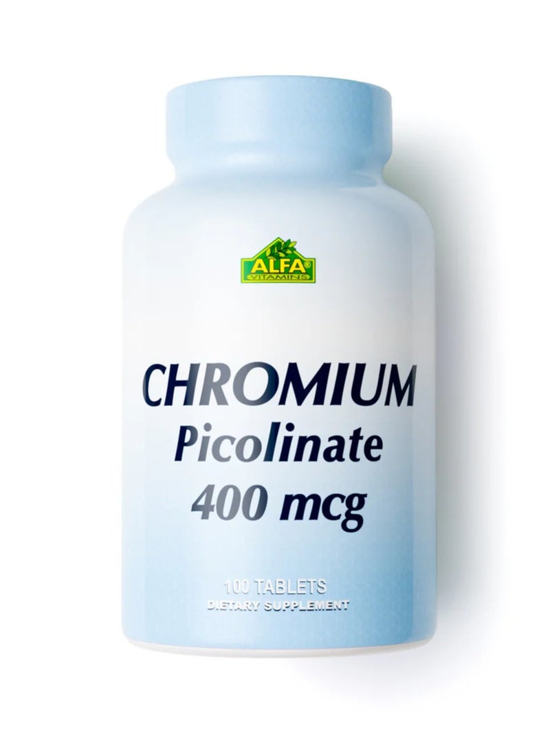 alfa vitamins Chromium Picolinate 400 mcg – 100 Tablets  - Image 1