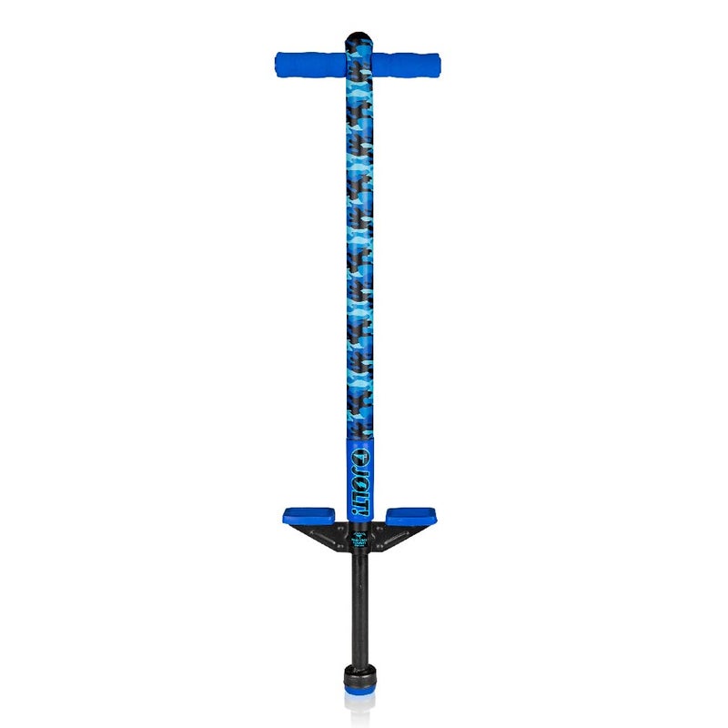 Flybar Pogo Stick for Kids, 40 to 80 Pounds, Perfect for Beginners, Easy Grip Foam Handles, Anti-Slip Foot Pegs, Outdoor Toys for Boys, Jumper Toys for Girls, Outside Toys for Kids (Jolt, Blue Camo) - Image 1