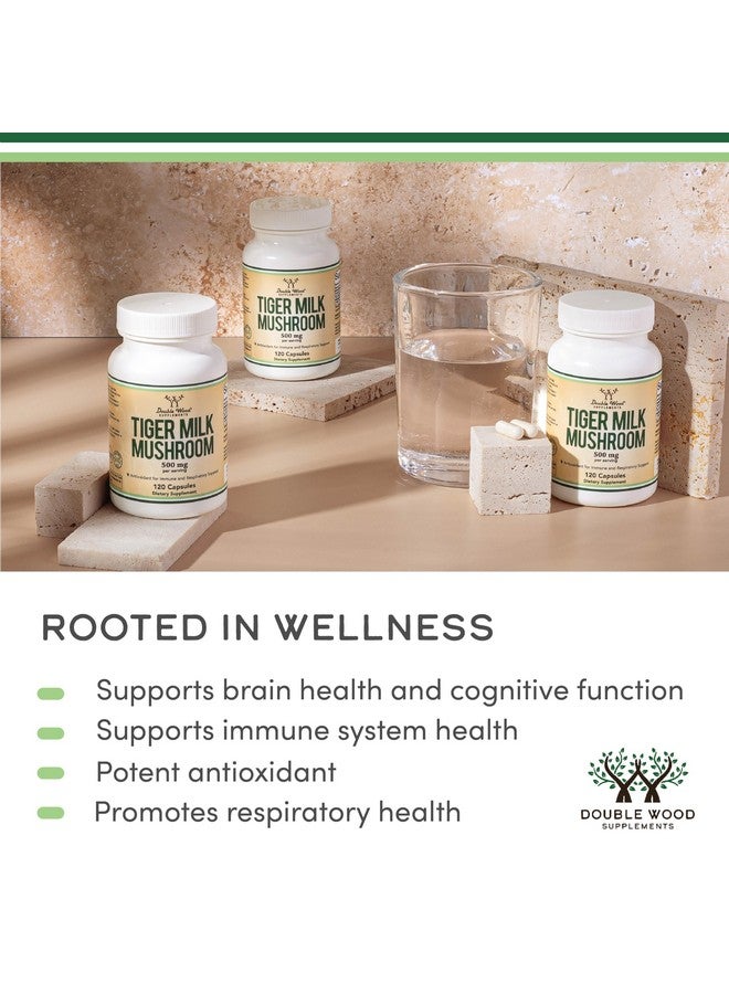 Double Wood Supplements Tigers Milk Mushroom Supplement (Lignosus Fungi) 500mg per Serving, 120 Capsules (Antioxidant for Respiratory and Lung Health Support) Vegan Safe, Non-GMO - Image 4