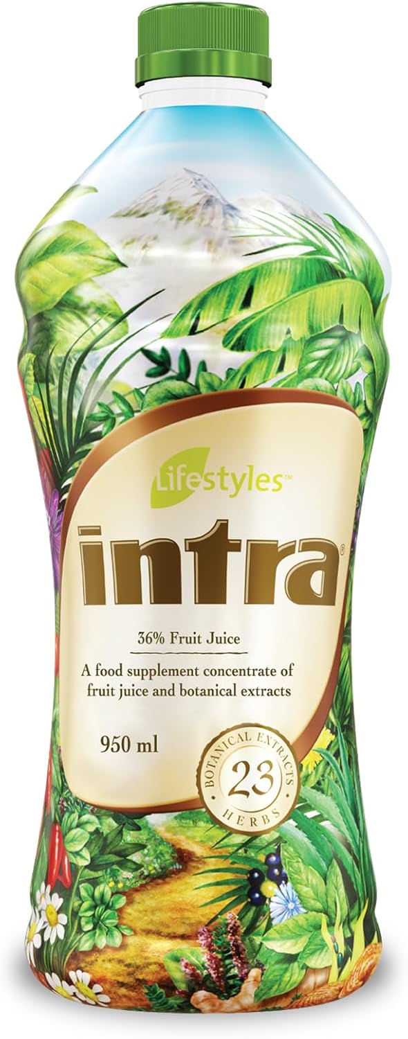 Intra Lifestyles Herbal Juice Drink  Botanical Beverage for Immune Support Detox Digestive  Cardiovascular Health  23 Botanical Extracts  Made in Canada 1 Bottle 950 mL 32 fl oz - Image 1
