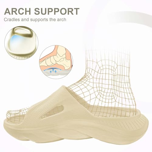 AnyuTech Recovery Slides for Men and Women - Orthopedic Sandals with Arch Support & Thick Cushion, Plantar Fasciitis Slippers, Lightweight Non-Slip Slides for Post-Workout Recovery - Image 3