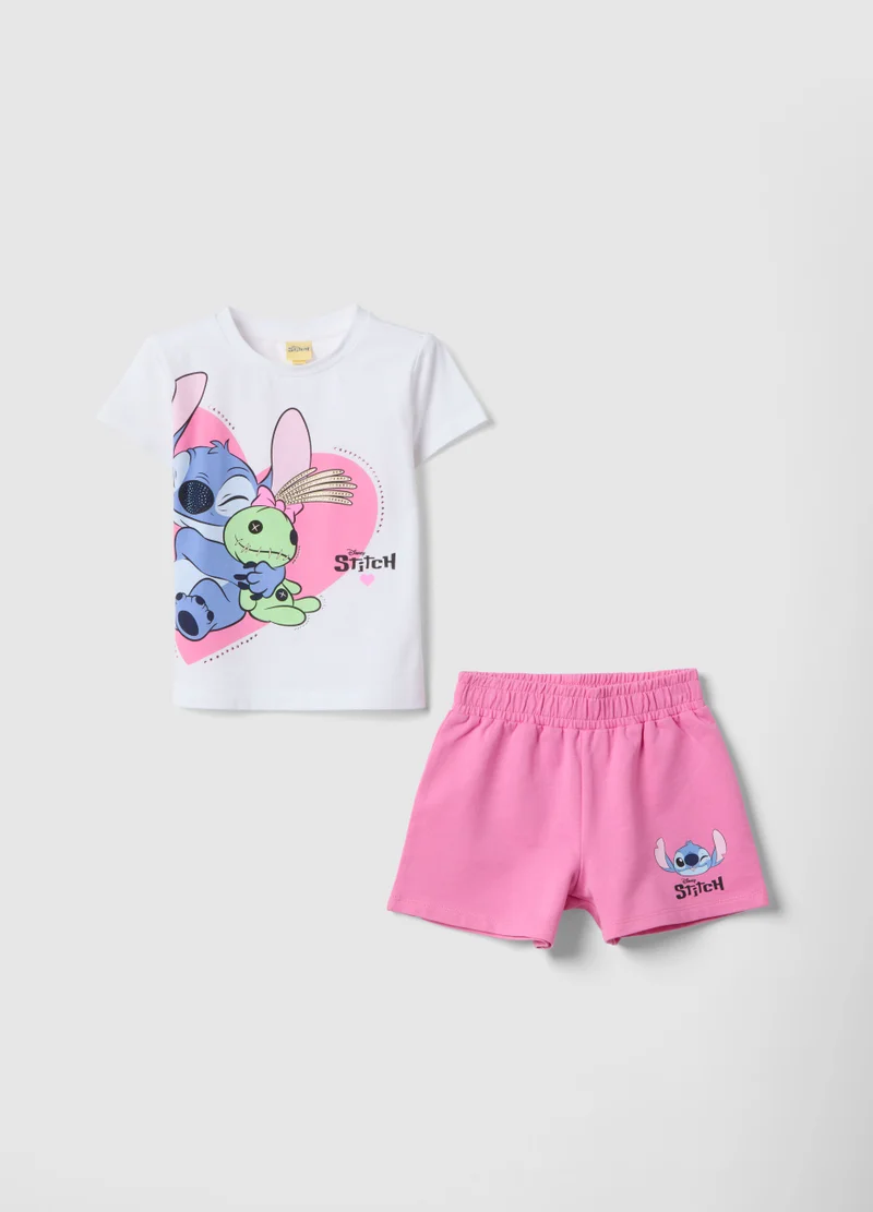 او في اس OVS Multicolour Stretch Cotton Set For Girls With Stitch