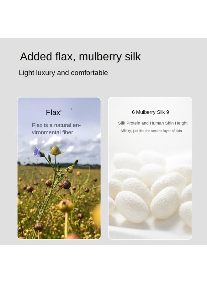 FOLUNSI Mulberry Silk + Linen Cotton】china Men's Breathable T-shirt, Summer Thin Short Sleeve Tee For Men - Image 5