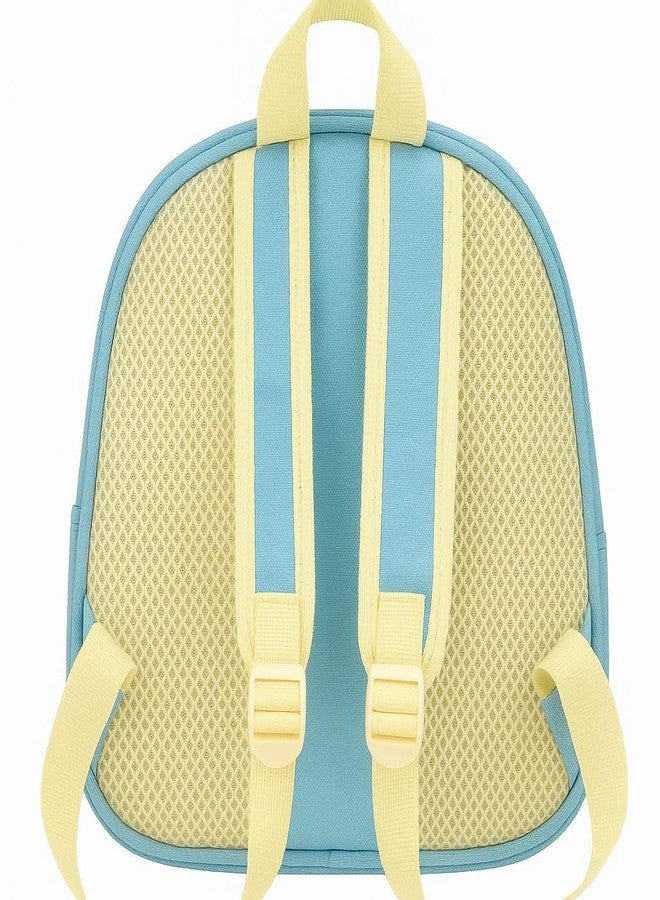 Nubby Dotss Kids Musical Theme Mini Backpack with Guitar Design, Yellow Straps, Mesh Back Panel for School, Picnic (blue) - Image 2