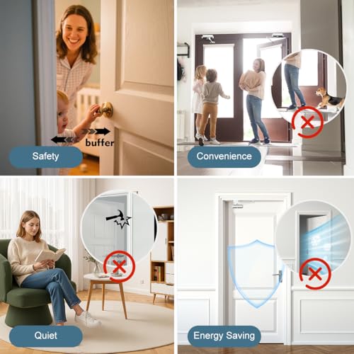 Onarway Automatic Door Closer for Home: Size 3 Spring Hydraulic Closure with Adjustable Speed for Residential and Light Commercial Doors (99-132lbs) | Soft Close & Easy Install - Image 3