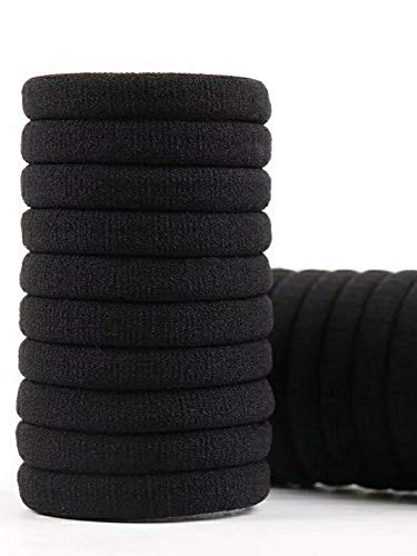 TRIPIN Black Thick Rubber Bands for Hair – Pack of 30 | Strong, Stretchable Hair Ties for Women & Girls | No-Slip, Durable Hair Accessories for Daily Use | Comfortable & Tangle-Free - Image 1