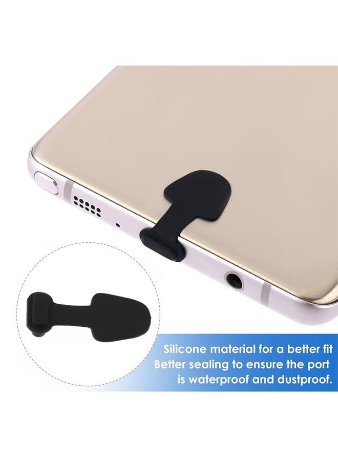 HY 4 Packs Type C Dust Plugs, Black Silicone USB C Port Protectors for Laptops, Smartphones - Image 5