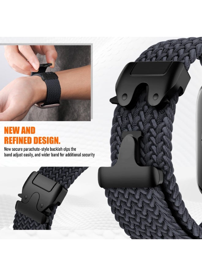 حزمة مضفورة مرنة لساعة آبل واتش مقاسات 42مم 41مم 40مم 38مم للرجال والنساء، حزام نايلون منسج مرن بإبزيم مظلي، حزام رياضي واحد لسلسلة آي واتش 11 10 9 8 7 6 5 4 3 SE3/2/2 - Image 3