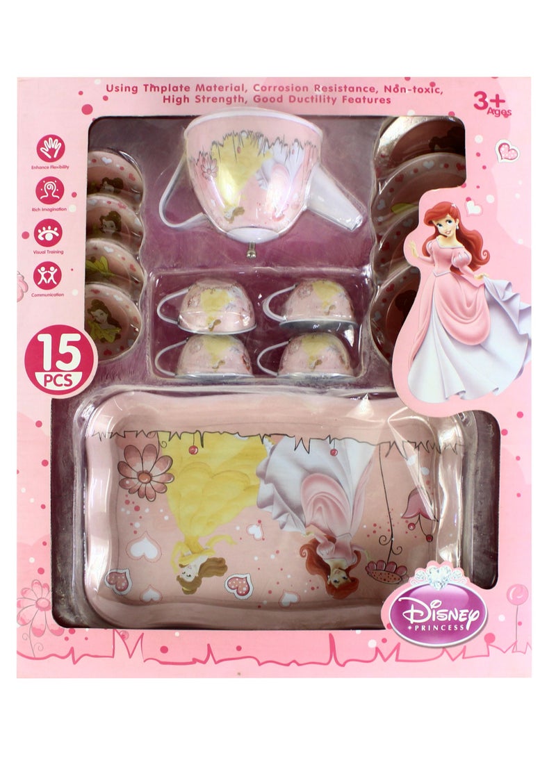 Disney Princess 15-Piece tea kitchen play set for kids multicolor - Image 1