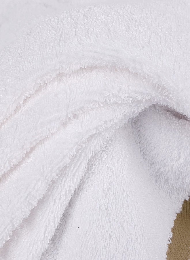 PiccoCasa Set of 2, 750 GSM Luxury White Hand Towels - Oversized 16x30 Inch Cotton Ring Spun Face Towels Highly Absorbent Home Hotel Spa Quality Towel, Champagne Strip - Image 5