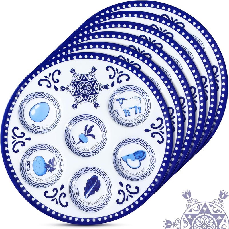 Jingmore أطباق بلاستيكية لعيد الفصح - طبق عيد الفصح - طبق سدر عيد الفصح لحفلات عيد الفصح - 10 بوصة - 6 عبوات - Image 1