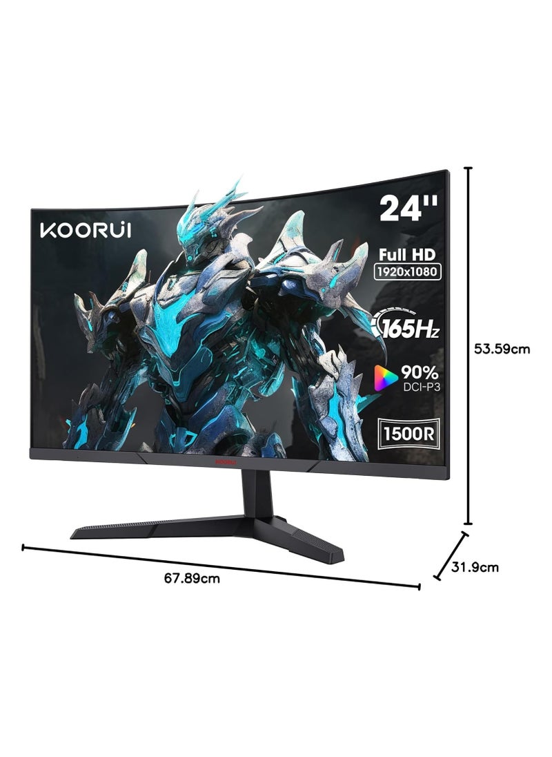 24 Inch Gaming Monitor - Full HD (1920x1080p) Curved Monitor 165Hz VA 1ms 1500R PC Monitors with Adaptive Sync, HDMI X2 /DP, VESA Compatible, Tilt Adjustable, Eye Care - pzsku/Z6BE9BD80F3024DC514AFZ/45/_/1739029034/59fa5ab6-a8e9-4215-a72a-fb9f6f47401e