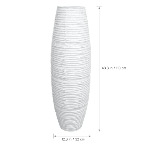 Uonlytech Paper Floor Lamp Shade Replacement, Foldable Standing Lampshade Japanese Style Paper Floor Light Cover Accessories for Bedroom Floor Light, White - Image 2