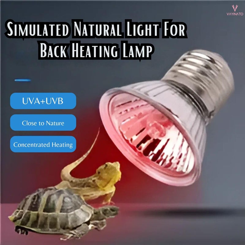 VAYINATO ® 50W Infrared UV Rays (Red) Reptile Turtle Heat Lamp Lights, Night Use UVA UVB Aquarium Bulbs by Petzlifeworld - Image 2
