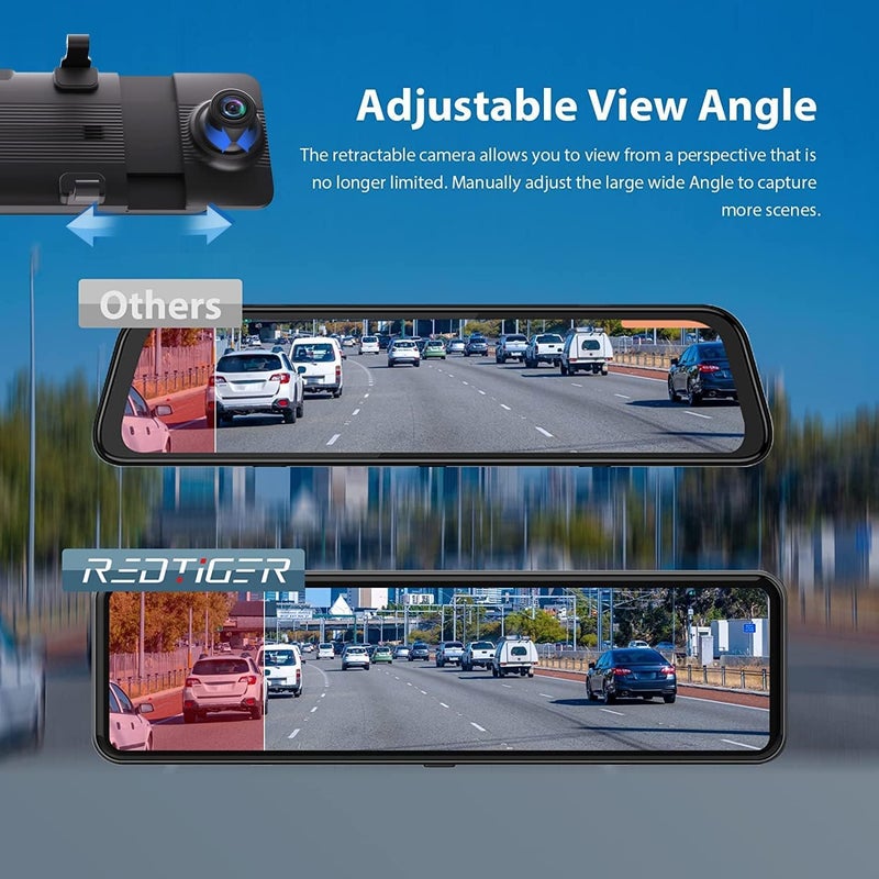 REDTIGER T700 Rear View Mirror Camera 11in UHD 4K Front and 1080P Rear Dual Cameras with GPS and Night Vision - Image 4