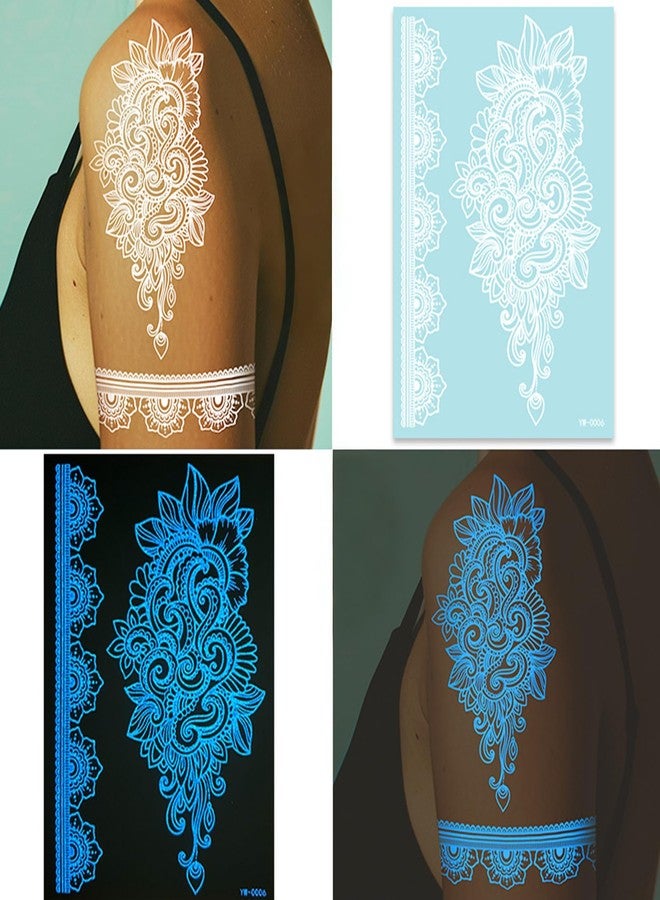 IVICOO Glow in The Dark Fake Tattoos 12 Sheets Temporary Tattoos Adult Waterproof Long Lasting - Image 2